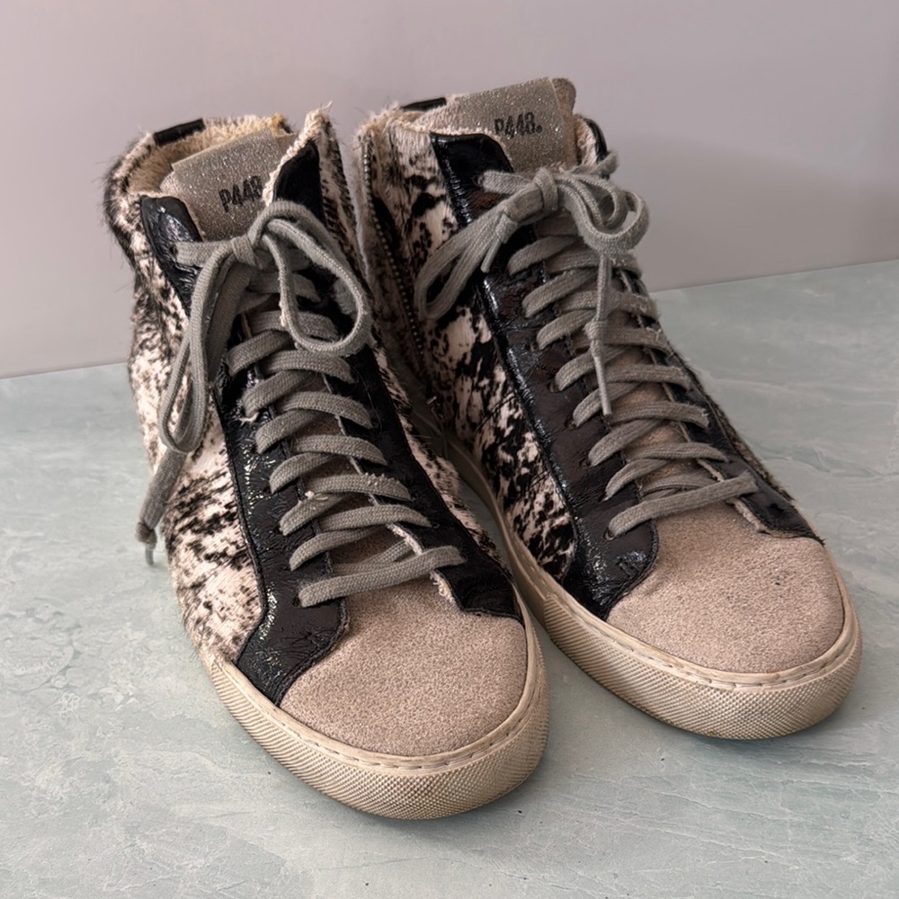P448 Black and Gray High-Top Sneakers Unique Design